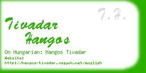 tivadar hangos business card